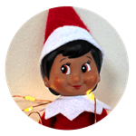 a headshot of an elf on the shelf